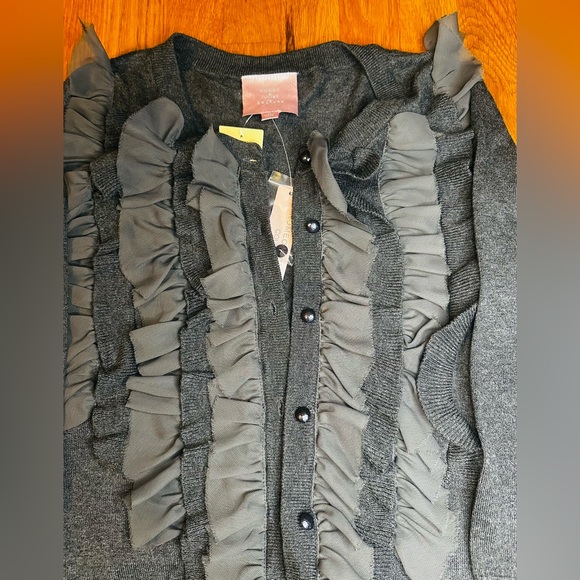 Romeo & Juliet Couture Charcoal Ruffled Cardigan - Picture 2 of 6
